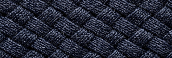 Fototapeta premium A close-up view of a tightly woven black fabric, showcasing intricate patterns and textures.