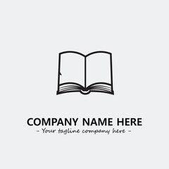 Book illustration black and white for logo company vector image
