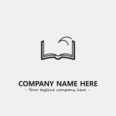Book illustration black and white for logo company vector image
