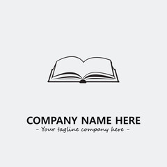 Book illustration black and white for logo company vector image

