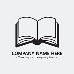 Book illustration black and white for logo company vector image
