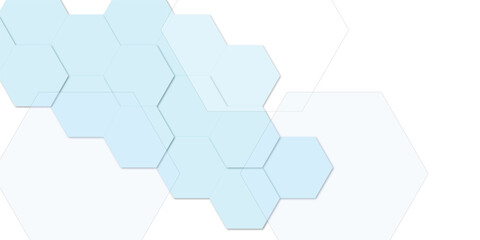 Geometric technology hexagons on water blue color background. geometric pattern with gradient. honeycomb vector illustration background.