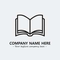 Book illustration black and white for logo company vector image
