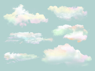 soft pastel and colorful fantasy day clouds pack part 1