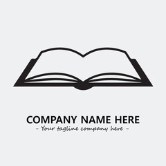 Book illustration black and white for logo company vector image
