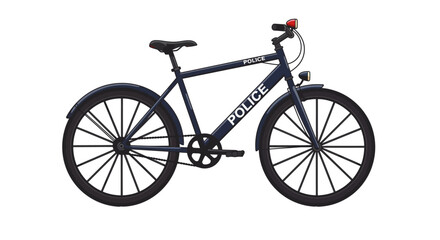 Police Bicycle Vehicle Cartoon Toy No Background Vector