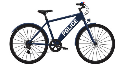 Police Bicycle Vehicle Cartoon Toy No Background Vector