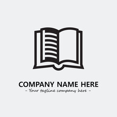 Book illustration black and white for logo company vector image
