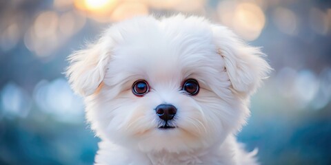 Kawaii snowball puppy!  Adorable fluffy white dog in a heartwarming photoshoot.  Precious photos.