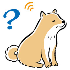 耳が遠いシニア犬のイラスト（難聴）