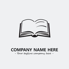 Book illustration black and white for logo company vector image
