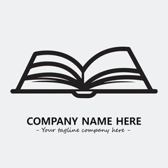 Book illustration black and white for logo company vector image
