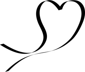 Set of heart ribbons. Element for design