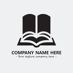 Book illustration black and white for logo company vector image
