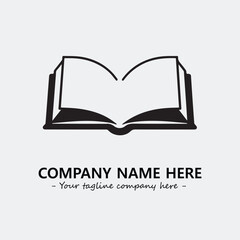 Book illustration black and white for logo company vector image
