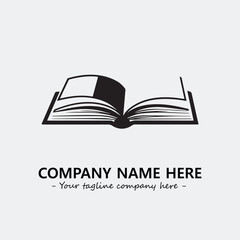 Book illustration black and white for logo company vector image
