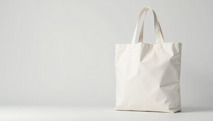 White cotton shopping tote bag, handles, isolated , retail, canvas bag