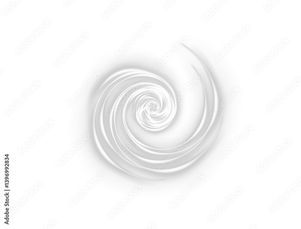 Aufkleber White glowing spiral with neon energy and sparkle effects. Twirl light swirl with abstract motion and flare. PNG on transparent background, ideal for sci-fi or magical designs