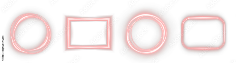 Aufkleber glowing red light swirl with spiral and flare effects. futuristic neon energy trail with sparkle and