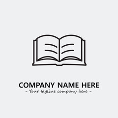Book illustration black and white for logo company vector image
