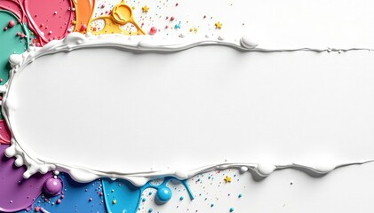 White paint splash, thick consistency, textured , studio, bright
