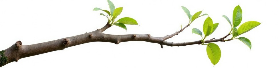 Wooden tree branch on white background isolated, nature, wooden tree branch