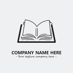Book illustration black and white for logo company vector image
