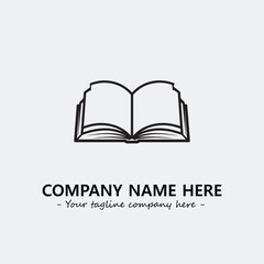 Book illustration black and white for logo company vector image
