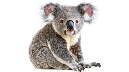 Fototapeta premium a cute koala sitting on a white background illustration