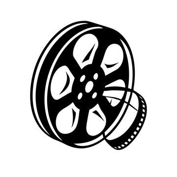 recommend clip art: black and white film reel icon, black and white film reel vector, 