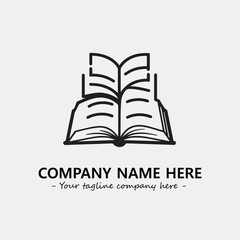 Book illustration black and white for logo company vector image
