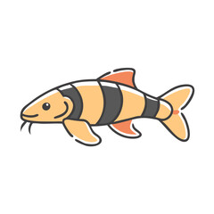 clown loach fish icon, clown loach fish vector illustration-simple illustration of clown loach fish, perfect for clown loach fish logos and icons