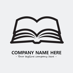 Book illustration black and white for logo company vector image
