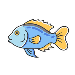 dwarf cichlid fish icon, dwarf cichlid fish vector illustration-simple illustration of dwarf cichlid fish, perfect for dwarf cichlid fish logos and icons