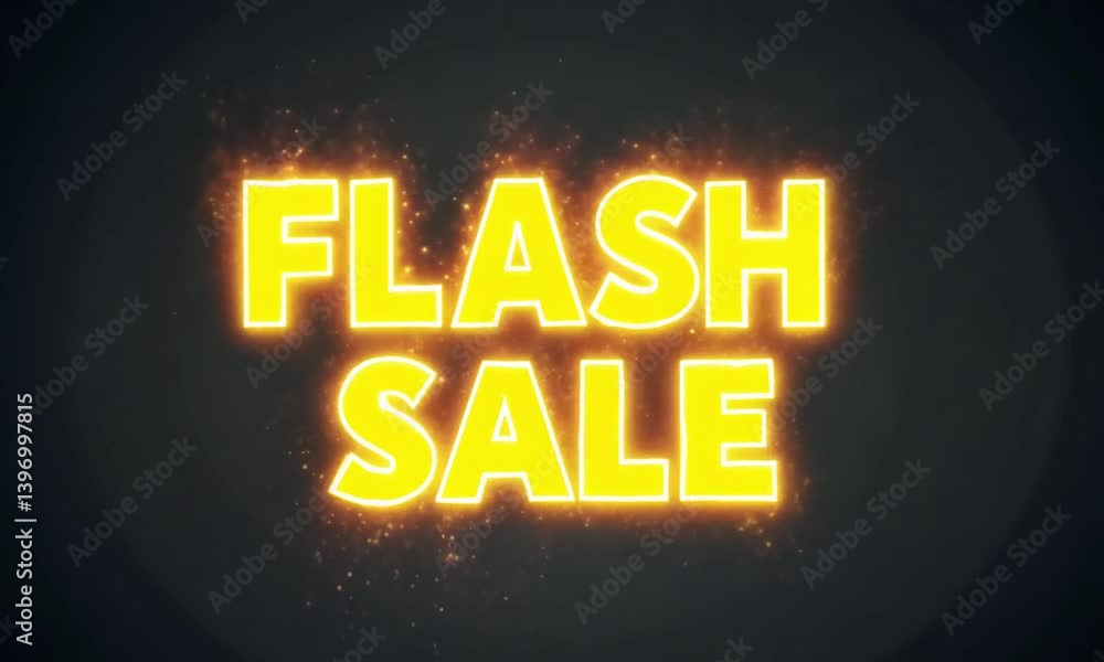 Poster dynamic flash sale text bouncing and scaling with a vibrant effect to grab attention made with gener