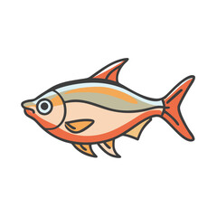 ember tetra fish icon, ember tetra fish vector illustration-simple illustration of ember tetra fish, perfect for ember tetra fish logos and icons