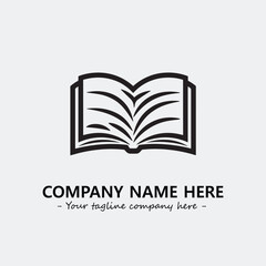 Book illustration black and white for logo company vector image
