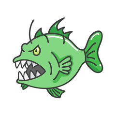 green terror fish icon, green terror fish vector illustration-simple illustration of green terror fish, perfect for green terror fish logos and icons