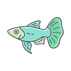 guppy fish icon, guppy fish vector illustration-simple illustration of guppy fish, perfect for guppy fish logos and icons