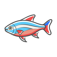 neon tetra fish icon, neon tetra fish vector illustration-simple illustration of neon tetra fish, perfect for neon tetra fish logos and icons