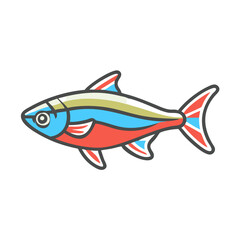 neon tetra fish icon, neon tetra fish vector illustration-simple illustration of neon tetra fish, perfect for neon tetra fish logos and icons
