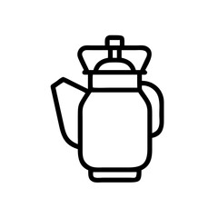 Obraz premium Hiking kettle icon in minimalist line art style