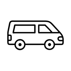 Van outline icon on white background
