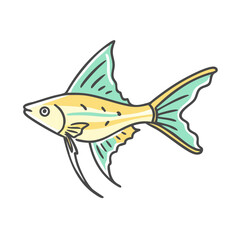 swordtail fish icon, swordtail fish vector illustration-simple illustration of swordtail fish, perfect for swordtail fish logos and icons