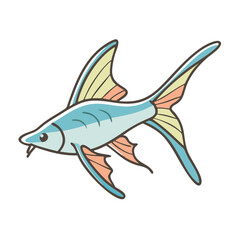 Fototapeta premium swordtail fish icon, swordtail fish vector illustration-simple illustration of swordtail fish, perfect for swordtail fish logos and icons