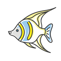 Fototapeta premium angelfish icon, angelfish vector illustration-simple illustration of angelfish, perfect for angelfish logos and icons