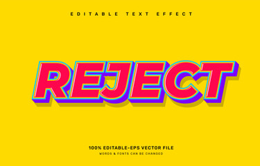 Reject editable text effect template