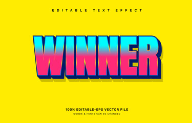 Winner editable text effect template
