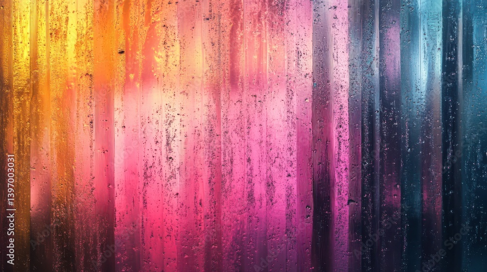 Poster abstract blurred grainy neon gradient background texture. digital grain dust soft noise ribbed glass
