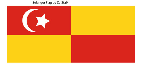 Negeri Selangor Flag vector	